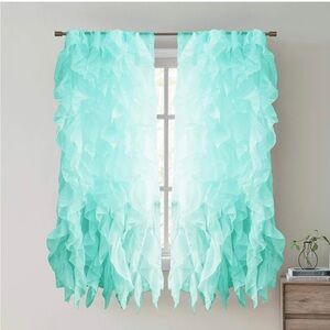 4 Panels Total! Sheer Voile Vertical Ruffled Window Curtain Panel , 63"x…